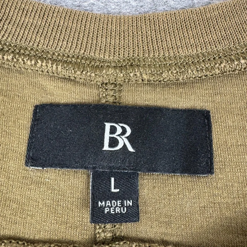 Banana Republic Slub Double Knit Henley Shirt Gray Green Lot Of 2 Mens Large L